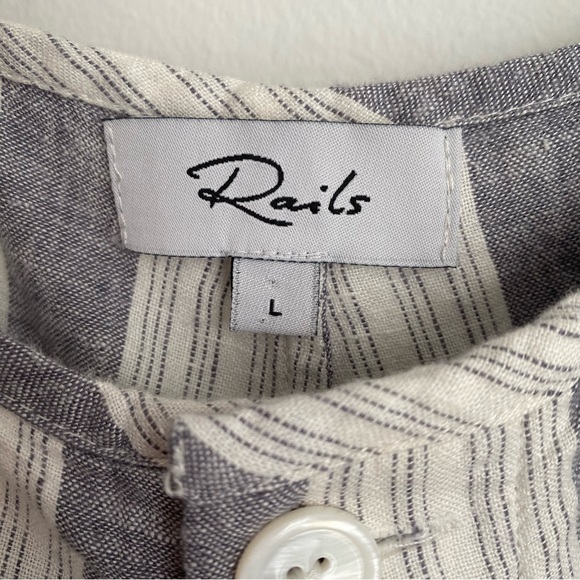 Rails Jess Laguna Striped Linen Blended Pants Large - Picture 6 of 12